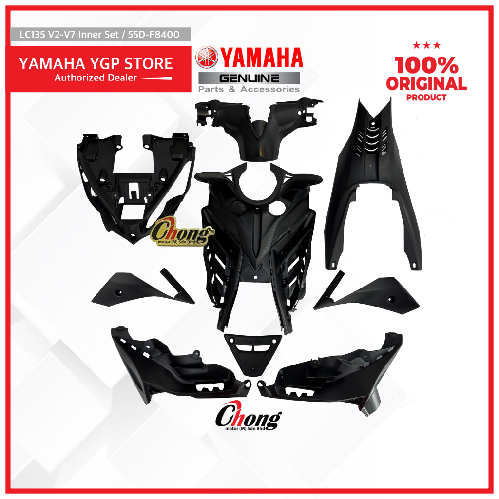 Yamaha LC135 V4/V5/V6/V7Black Cover Inner Full Set/Cover Hitam Complete ...