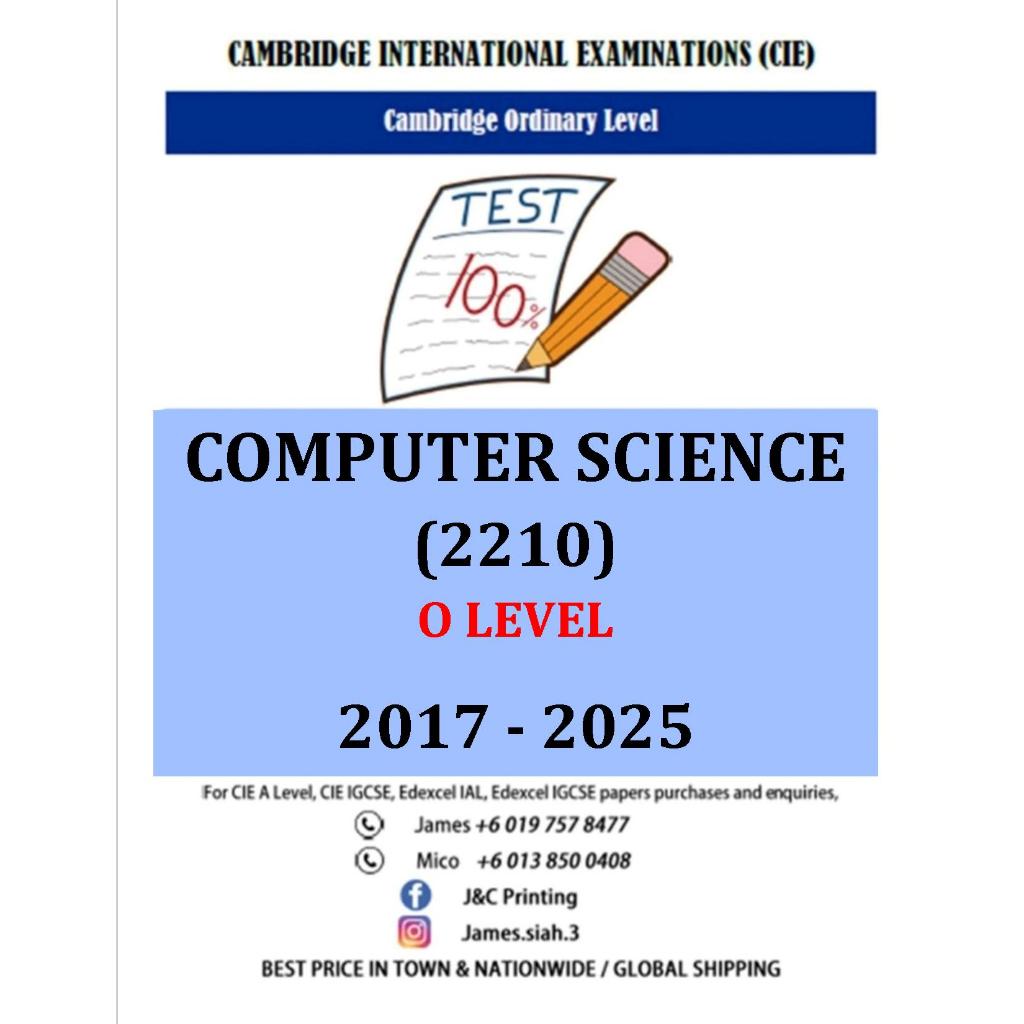 O Level COMPUTER SCIENCE (2210) 2017-June/ 2025 (Paper 1,2) | Shopee ...