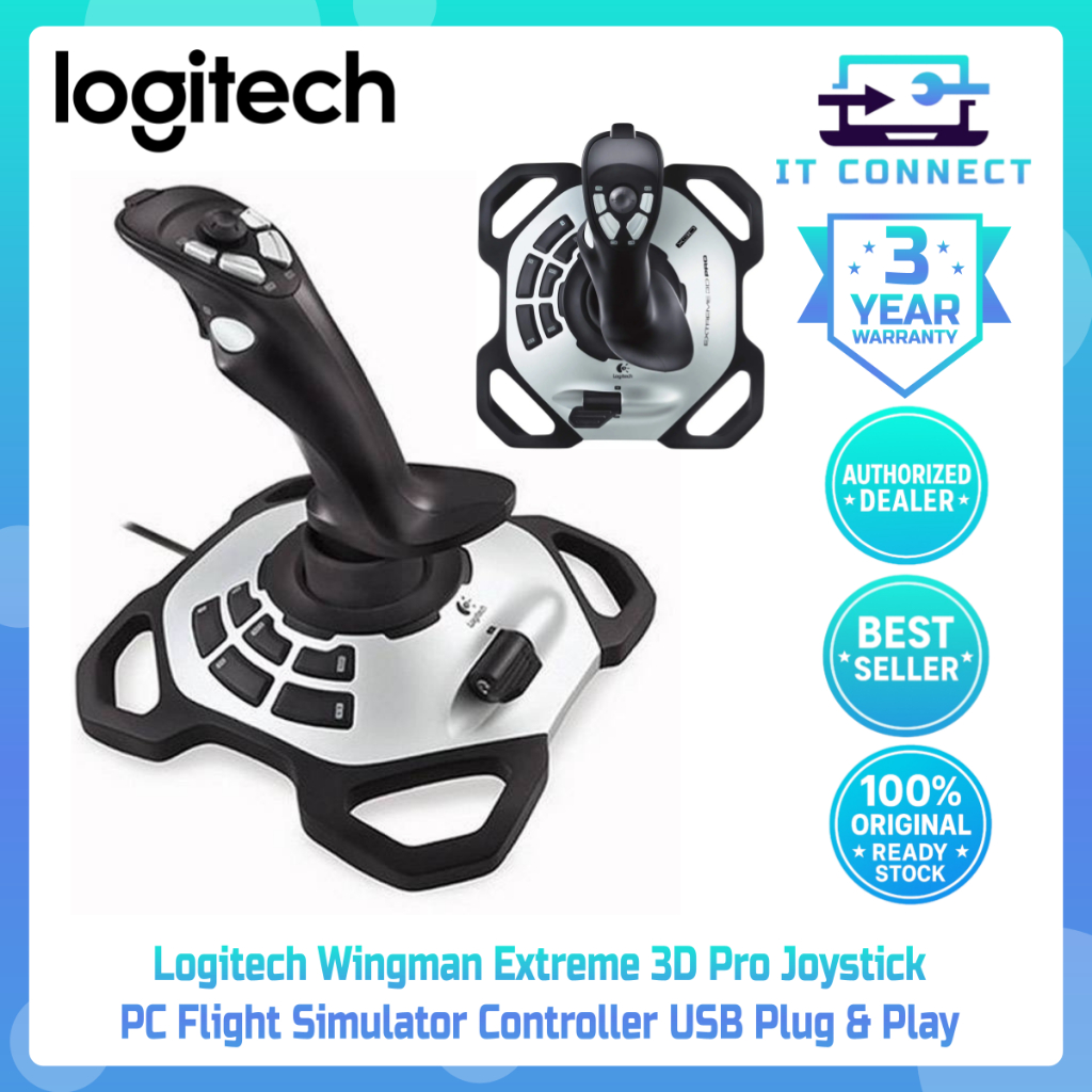 Logitech Wingman Extreme 3D Pro Joystick PC Flight Simulator Controller ...