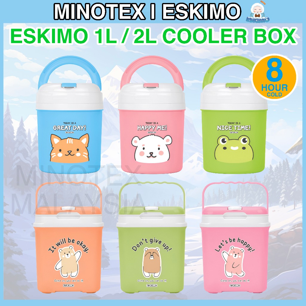 Eskimo Ice Cooler Box 1L/2L – Portable Ice Bucket with Handle Keeps ...