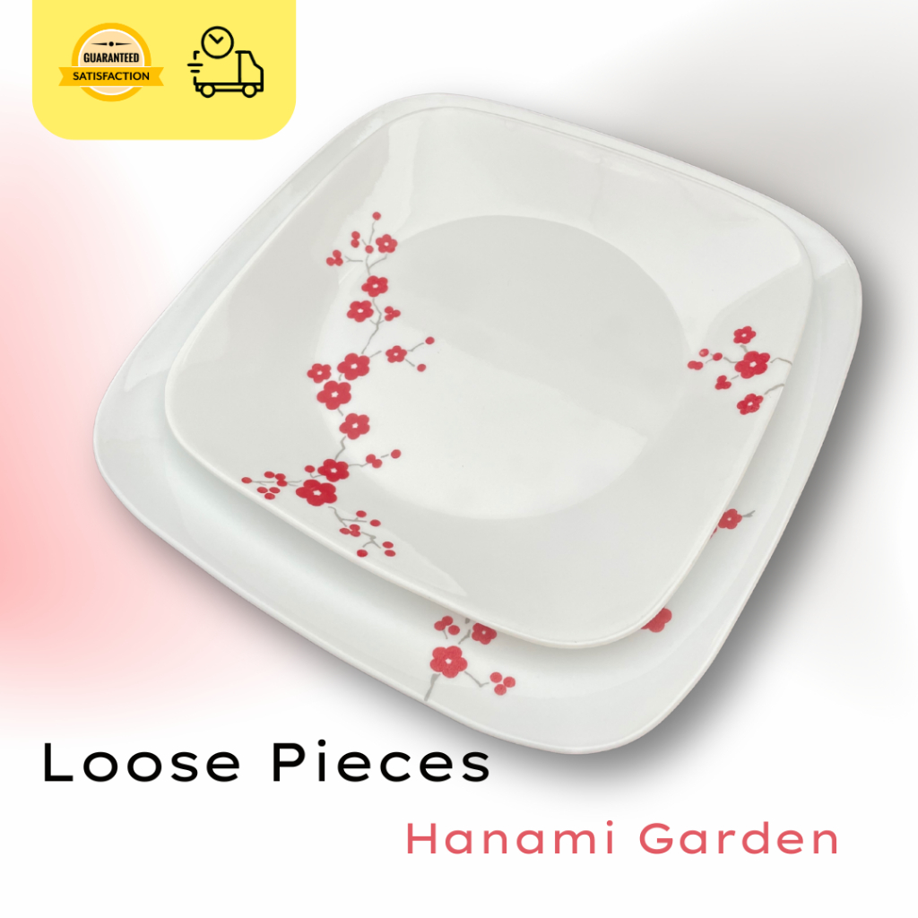 Corelle Square Hanami Garden Dinner Plate / Lunch Plate | Shopee ...