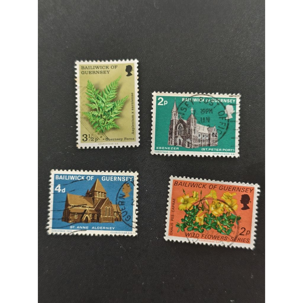 AK39 Guernsey Balliwick postage stamps 4 different mixed used | Shopee ...