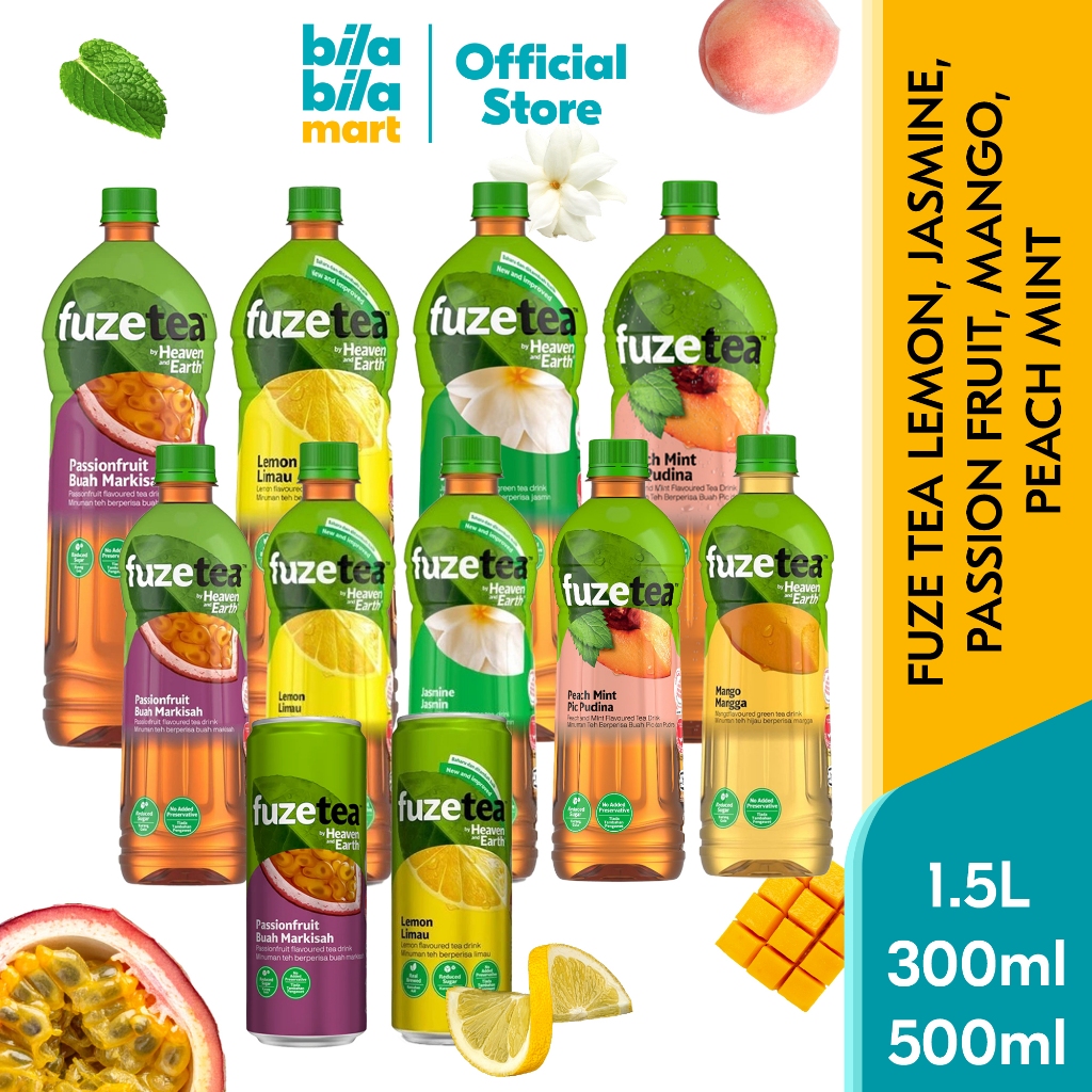 FUZE Tea (Ice Lemon Tea, Passion Fruit, Mango, Jasmine Green Tea, Peach ...