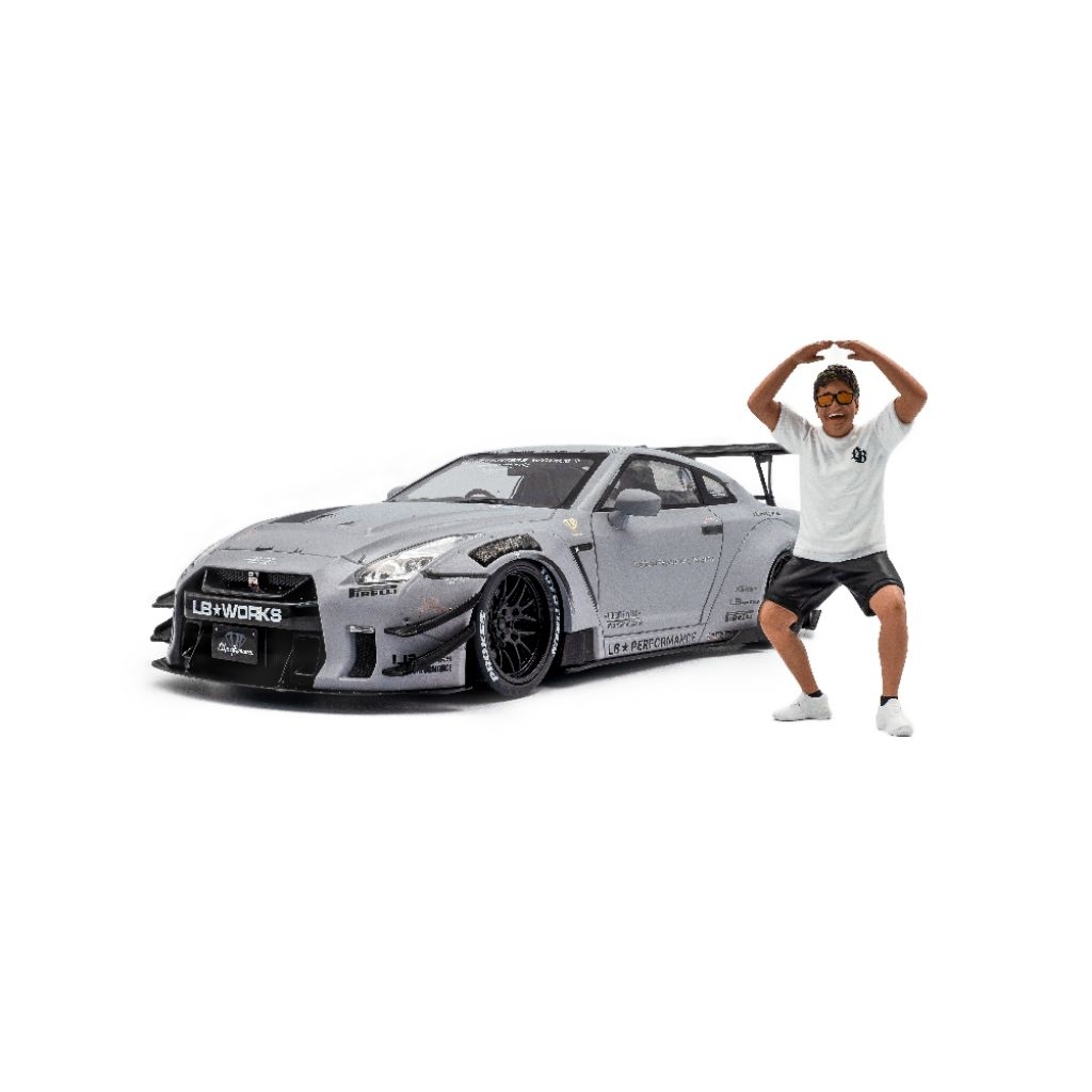 1/18 Solido LB GTR R35 (Grey) w/Kato-san Figure Static Display Scale ...