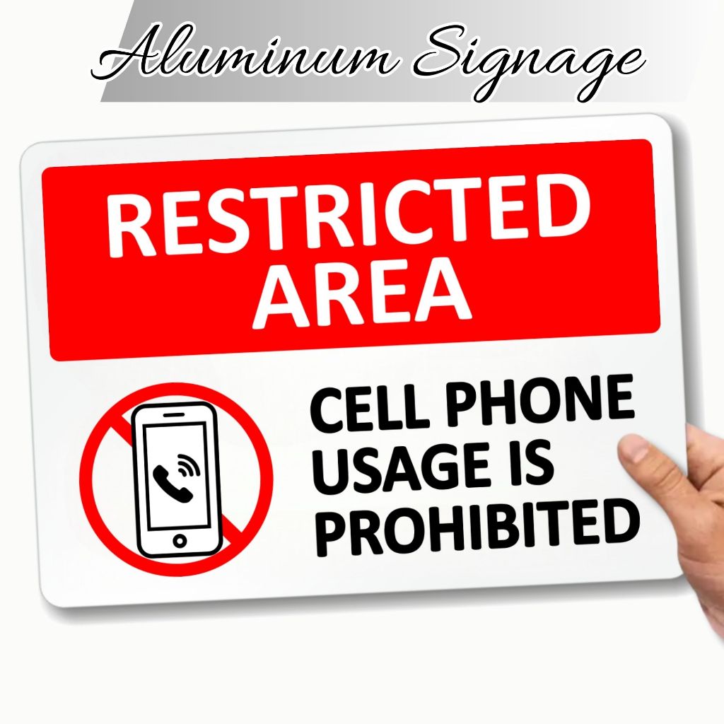 Cell phone usage is prohibited - Aluminum Signage(Pearl surface) or ...