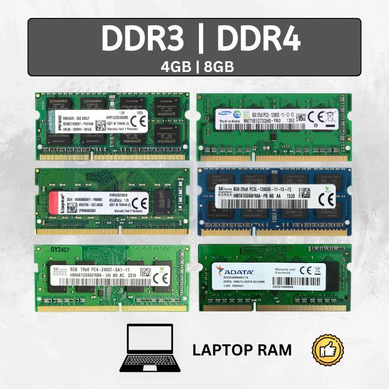 *Local Kingston Samsung DDR3/DDR3L/DDR4 RAM Laptop 1333Mhz 1600Mhz 4GB ...