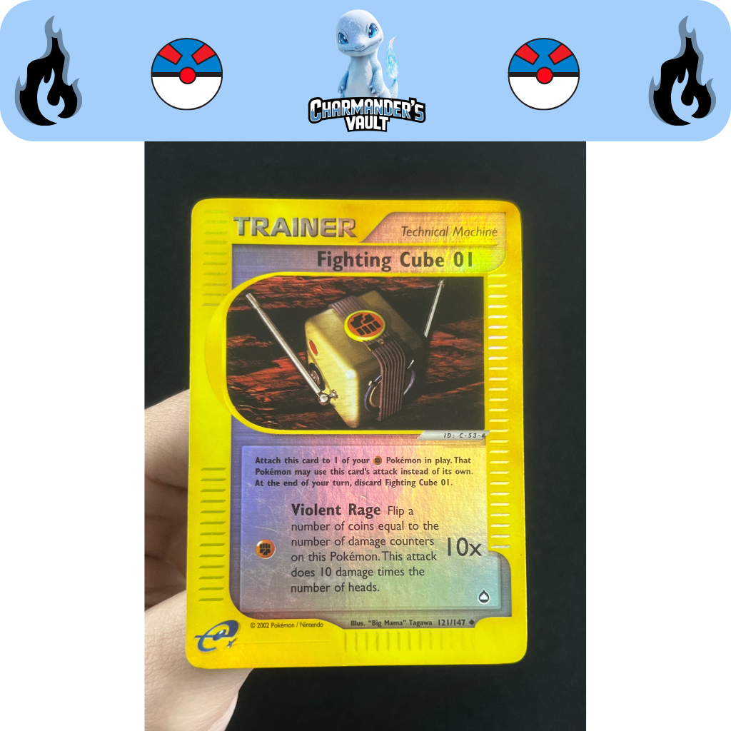 Fighting Cube 01 [Reverse Holo] 121/147 Aquapolis Vintage 2003 Pokémon ...
