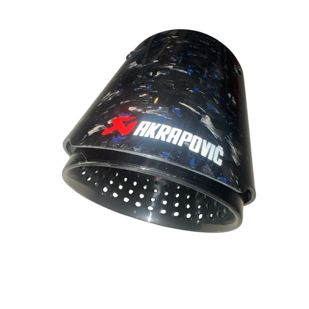 Akrapovic Car Exhaust Pipe Glossy Forged Carbon Crystal Diamond Blue ...