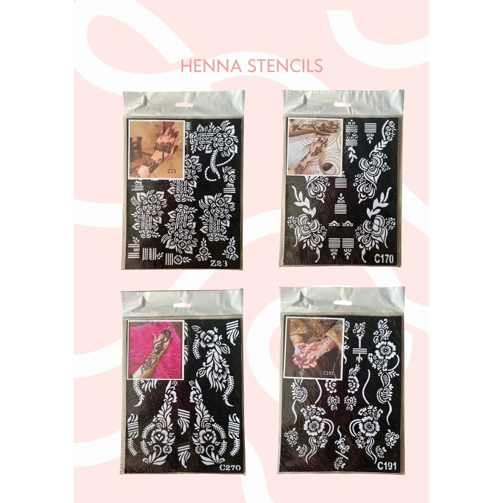 DIY Henna Design Template Henna Sticker 1 Pair / Pelekat Inai / 海娜手绘纹身 ...