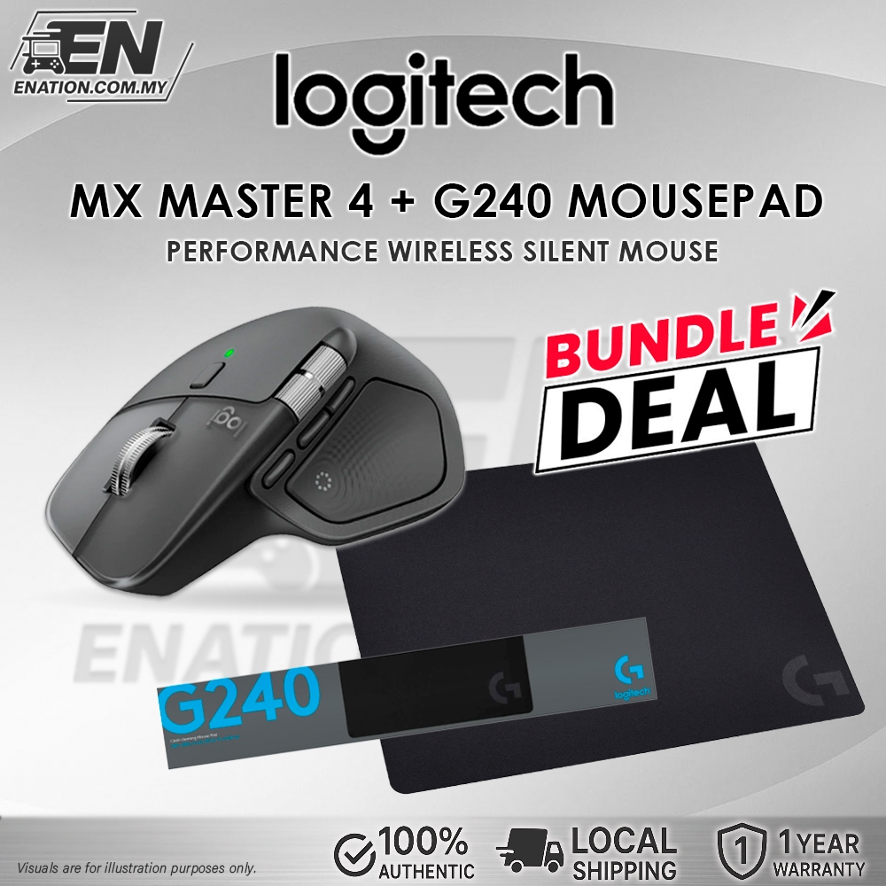 [Bundle] Logitech MX Master 4 Ergonomic Wireless Mouse + Logitech G240 ...