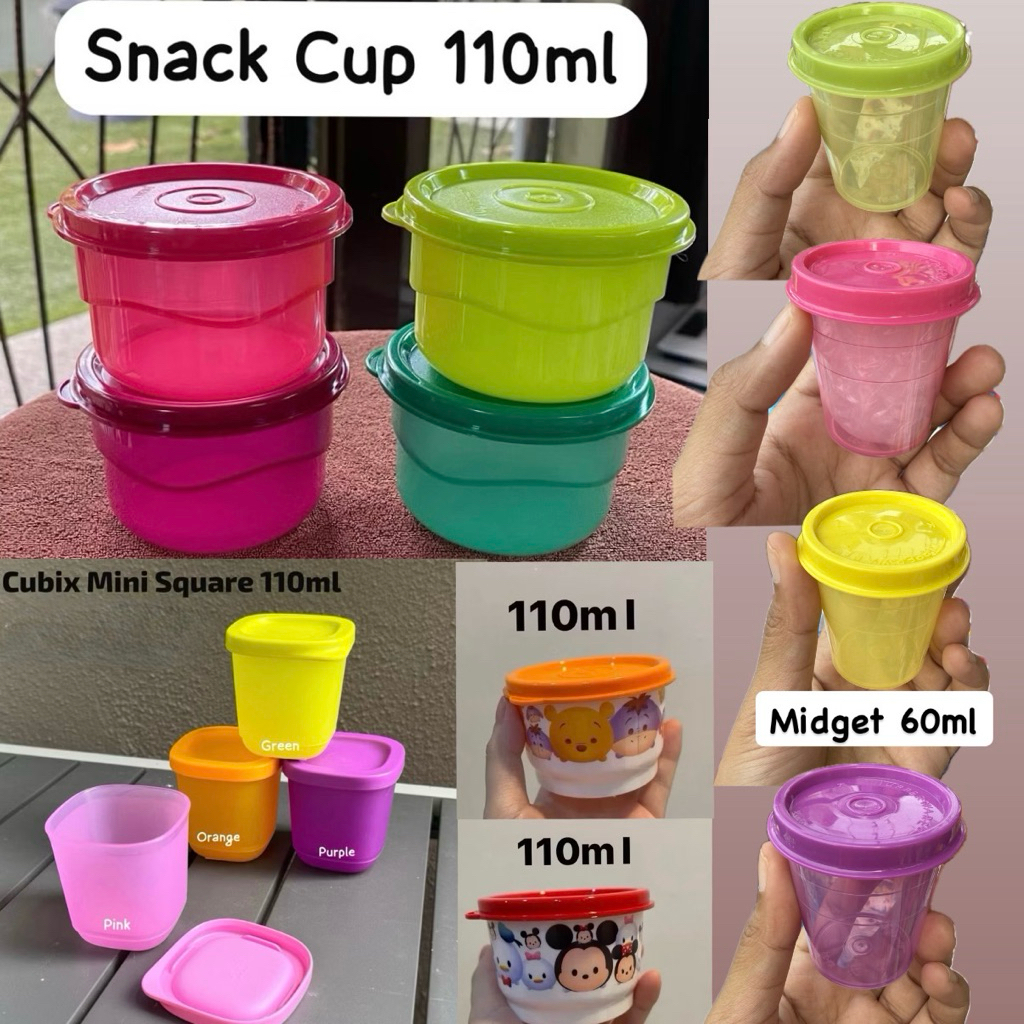 Snack Cup and Cubix Square Midget Tupperware Tupperware Food Storage ...