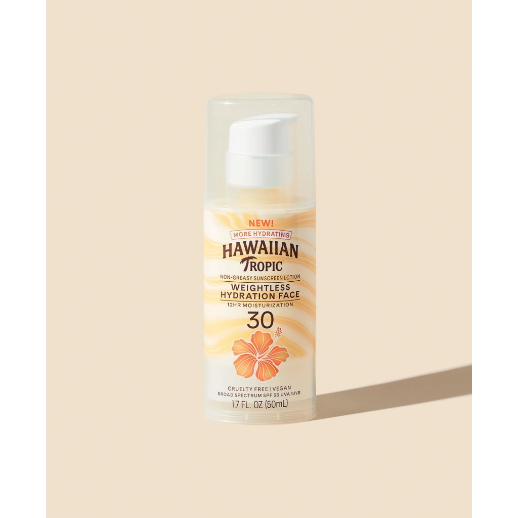 Hawaiian tropic oil free sunscreen weight less hydration face 50ml ...