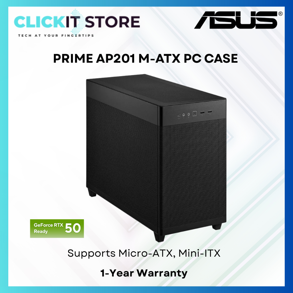 ASUS PRIME AP201 Micro-ATX Black Dekstop PC Casing CS-AS-AP201 PRIME ...