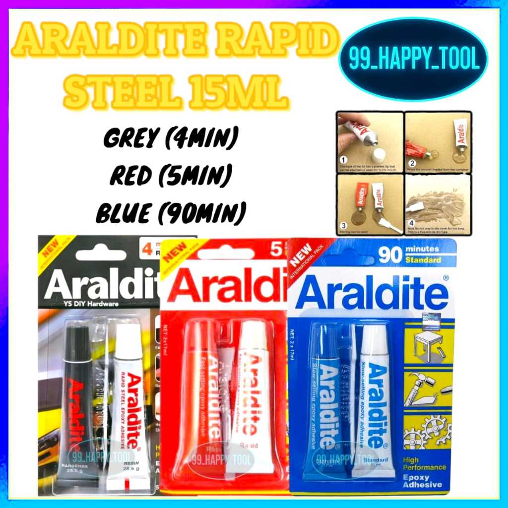 ARALDITE STANDARD RAPID STEEL HIGH PERFORMANCE EPOXY ADHESIVE GLUE ...