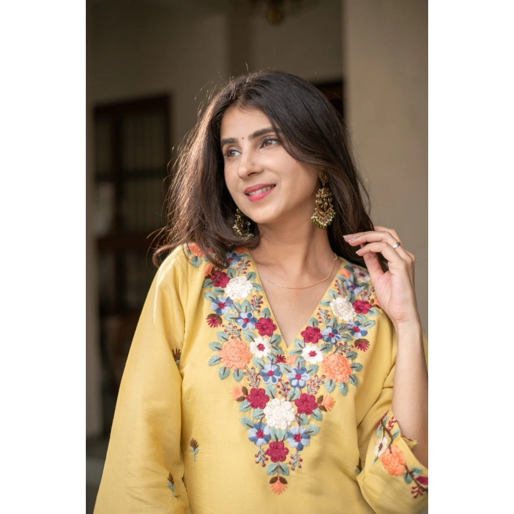 XS - 4XL MVITA LIVING CREATION Beautiful Designer Print Work In French ...