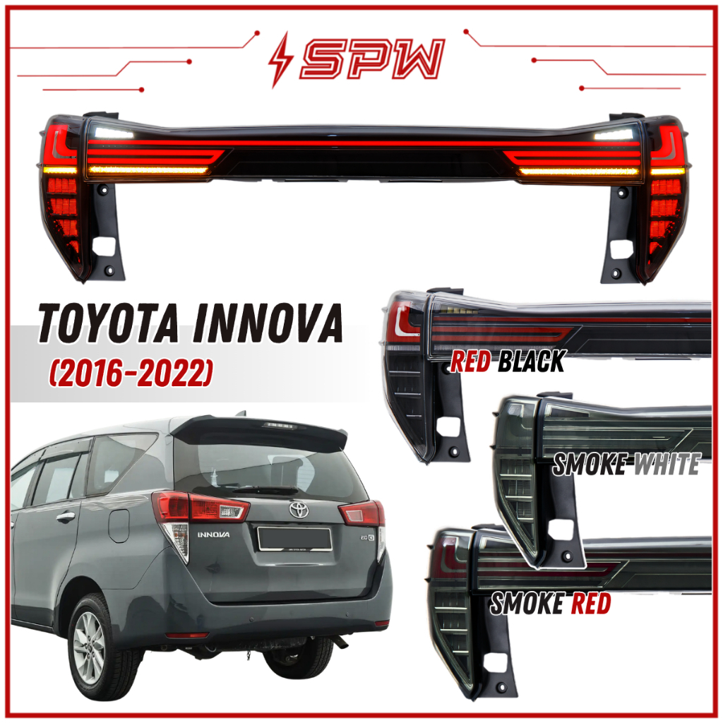 Toyota Innova TGN140 (2016-2022) (B) 3pcs Tail Lamp Tail Light Rear ...