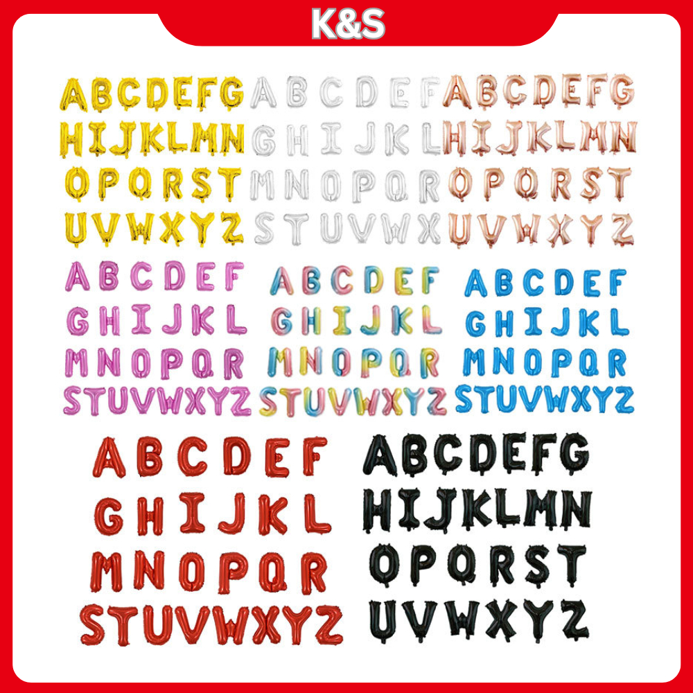 16 Inch A-Z Alphabet Letters Number Foil Gold Color Party Birthday ...