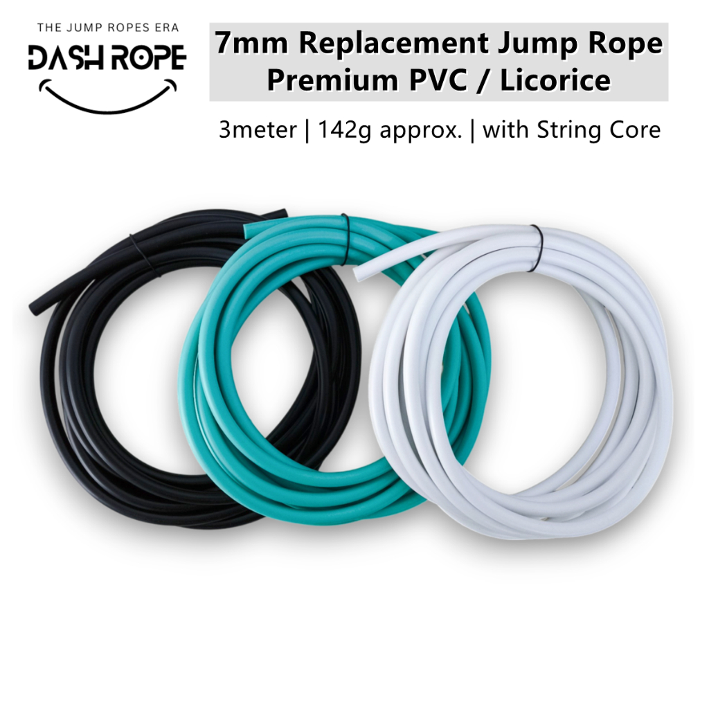 DASHROPE 7mm Replacement Rope Premium PVC Licorice Skipping Jump Ropes ...