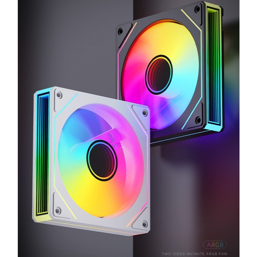 SNOWMAN LK120 12CM ARGB PWM Casing Fan Forward Reverse Black White ...