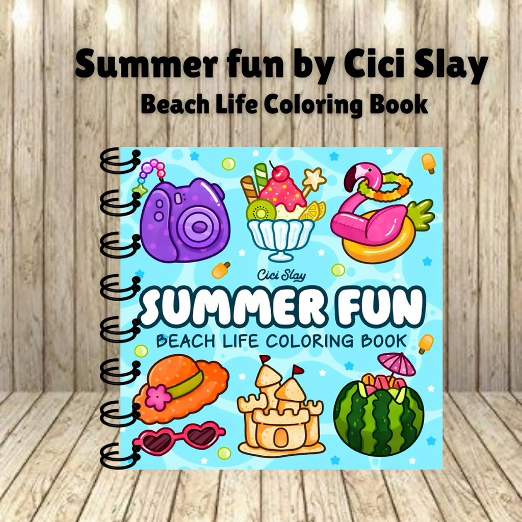 Summer fun by Cici slay coloring book 40 coloring pages Kertas Kertas ...