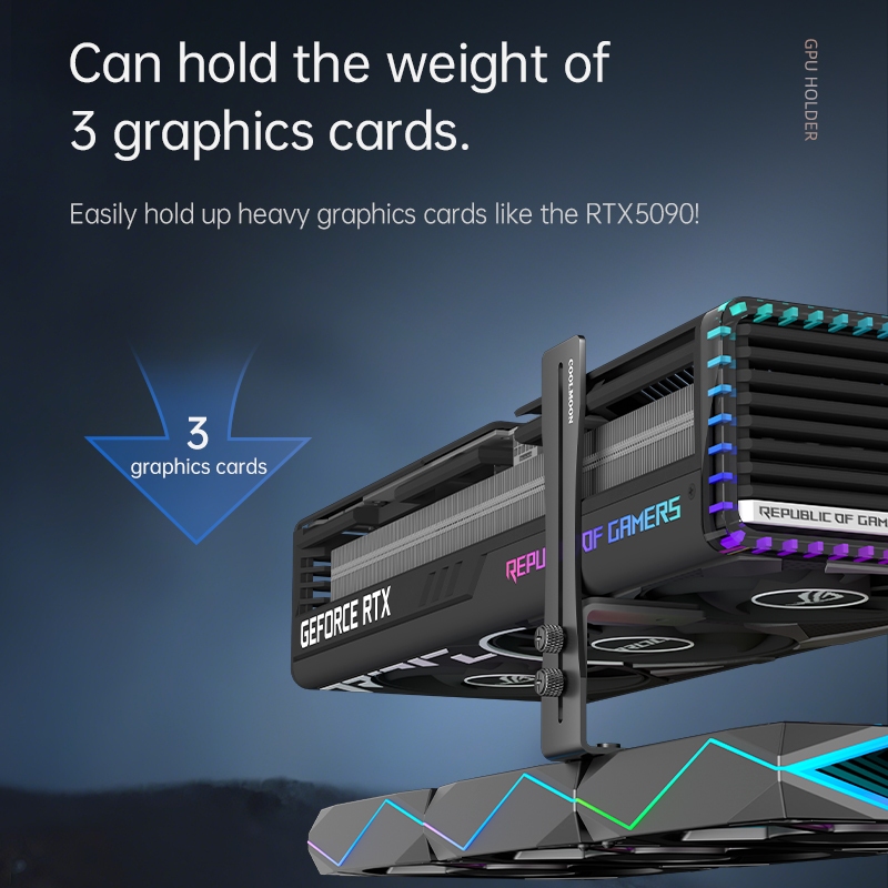 Coolmoon F1 Aluminum Unique Adjustable GPU Holder Stand Graphics Card ...
