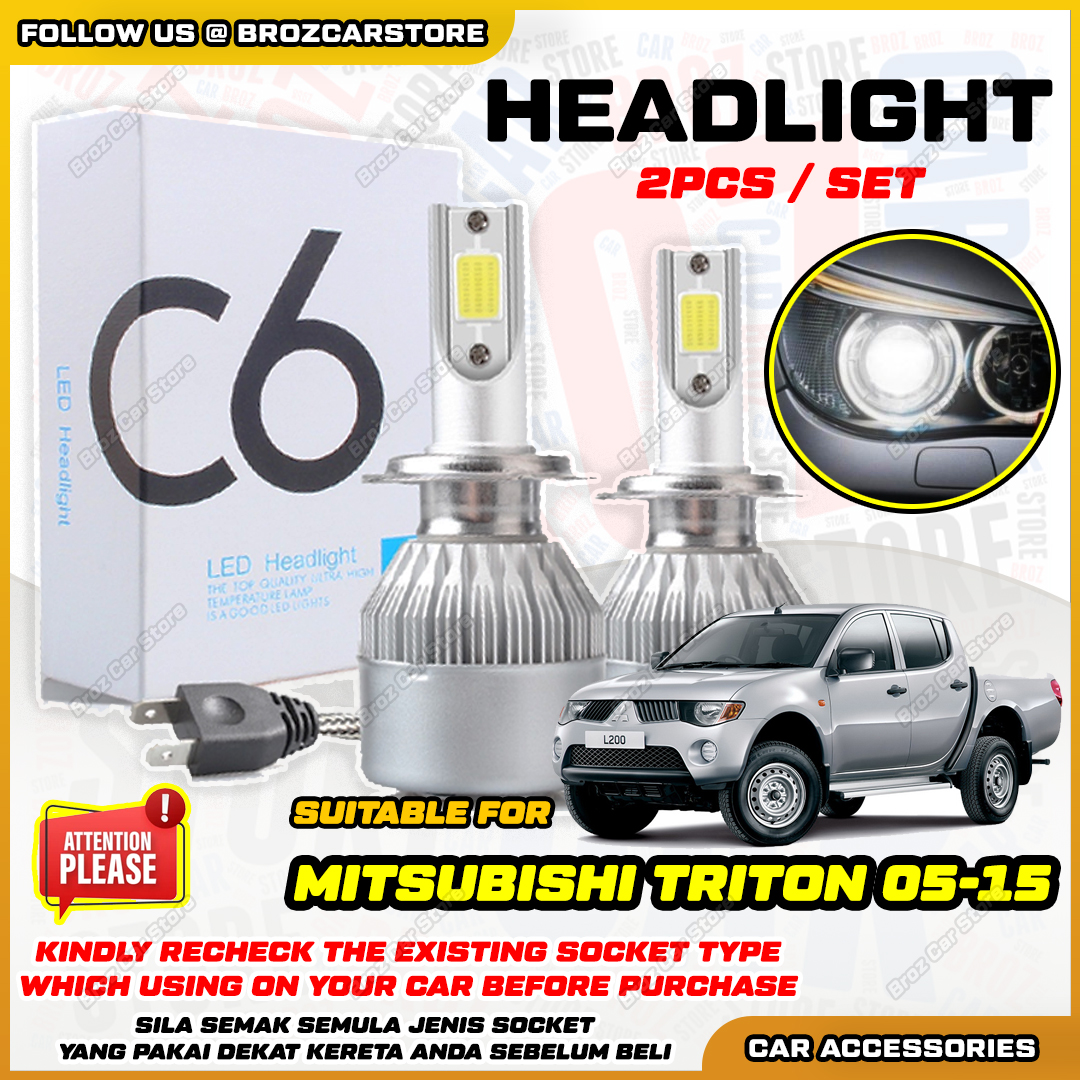 Mitsubishi Triton 20052015 (Head Lamp) C6 LED Light Bulb Car Headlight
