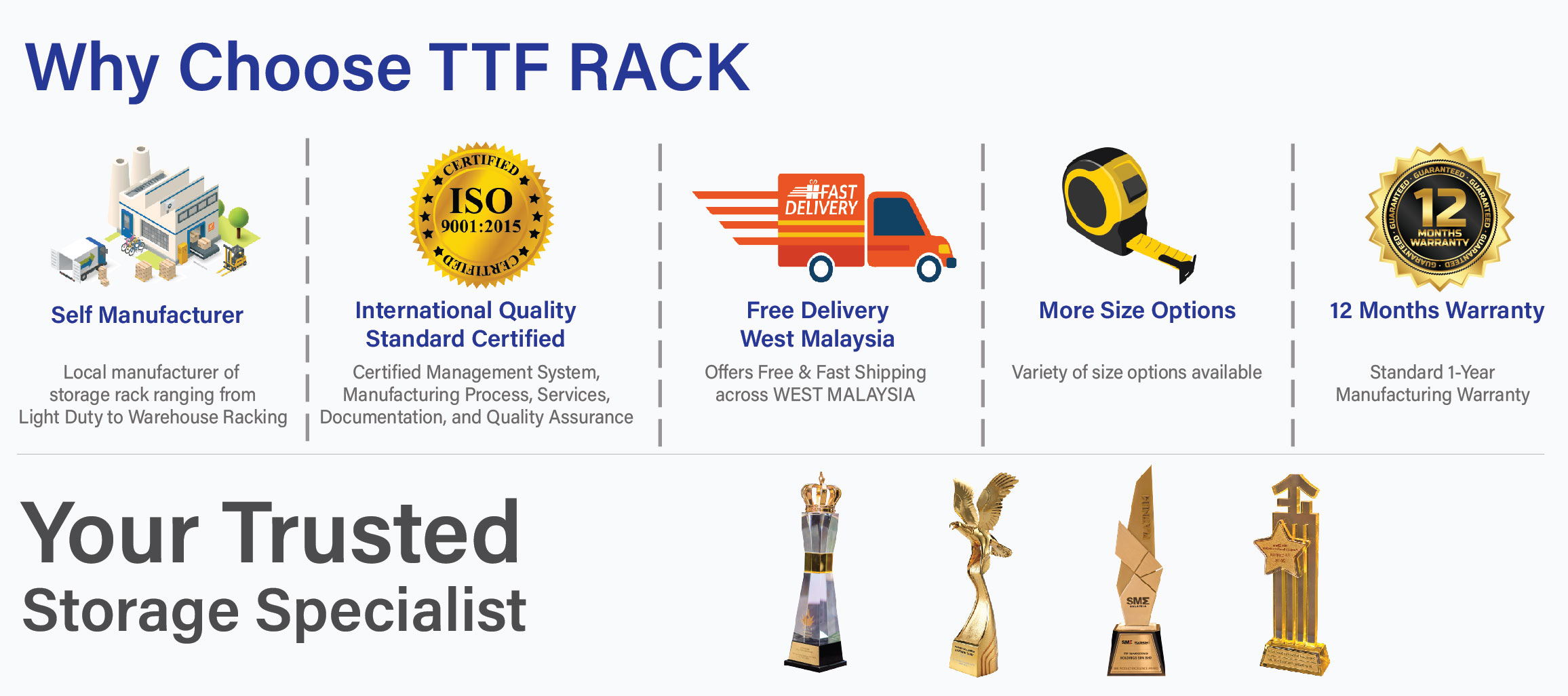TTF RackTM Easy DIY Rack H144cm/Boltless Rack Storage Rak Dapur Rak ...