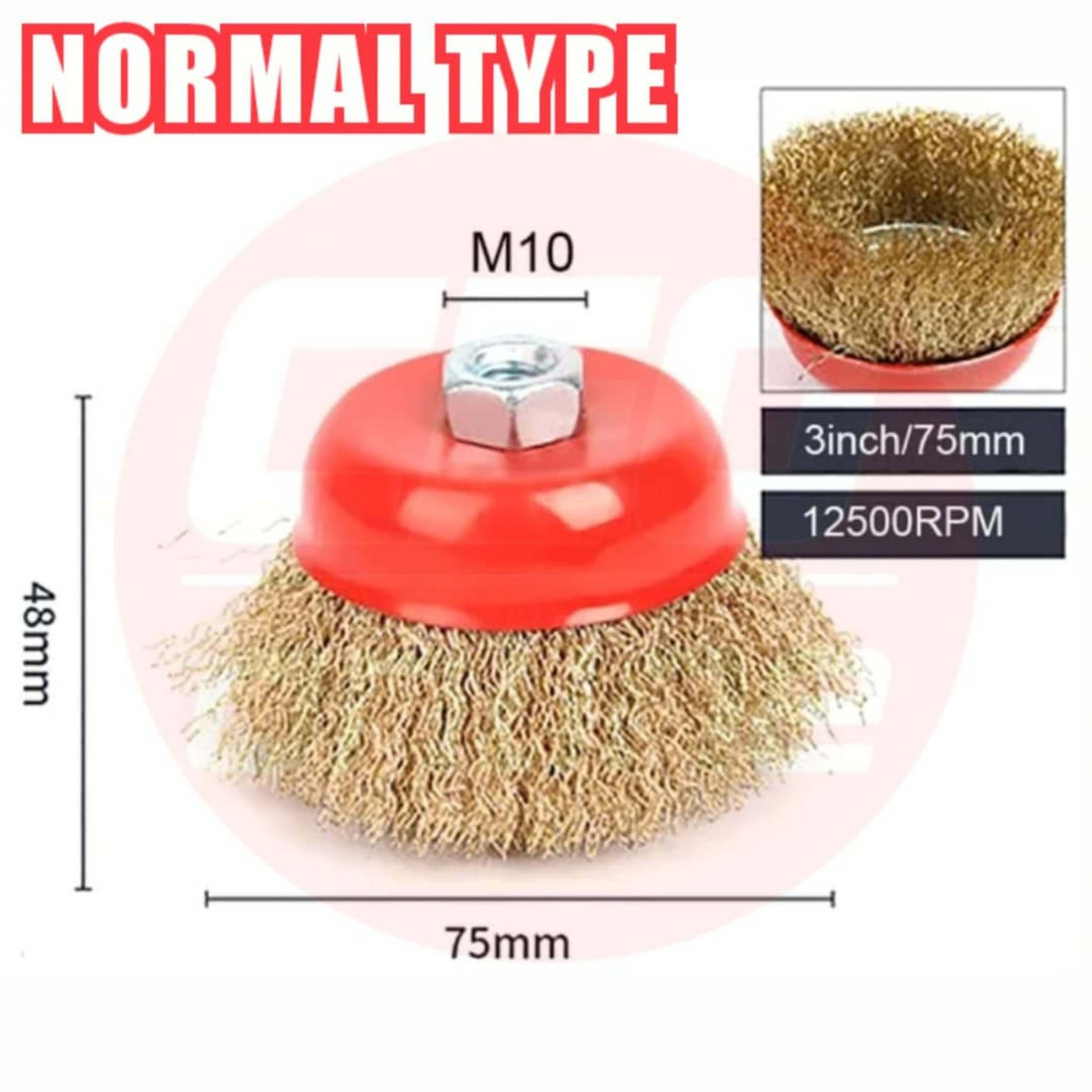 CEO 3" [ M10 x 1.5 ] Brass Wire Cup Brush Tembaga Wood Steel Car