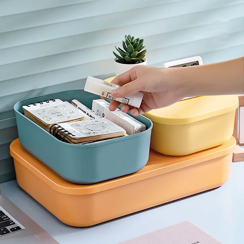 STRONG LOAD BEARING 》 Colorful Stackable Storage Box With Lid Home ...