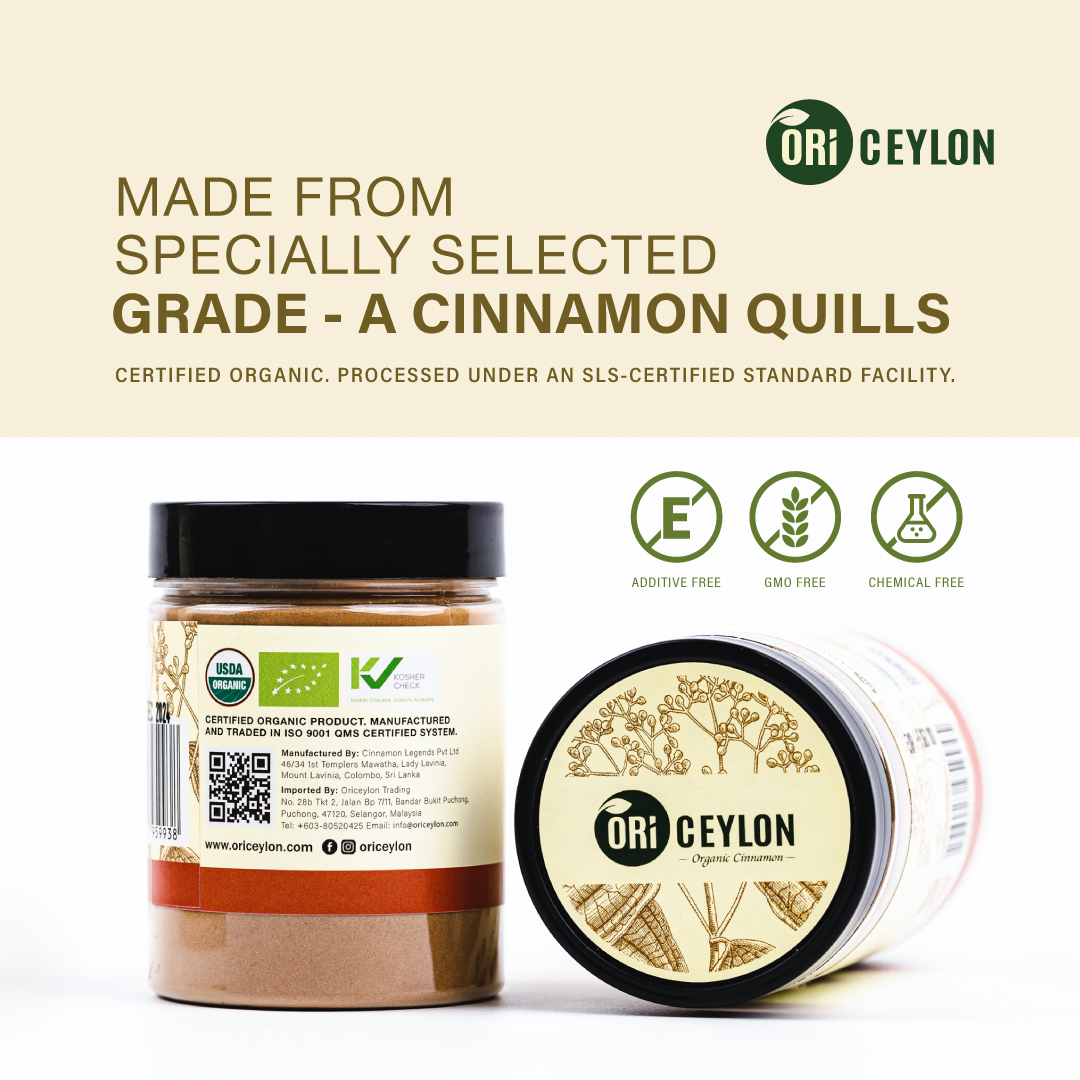 Organic Ceylon Cinnamon Powder (No.1 Grade) - Organik Ceylon Serbuk ...