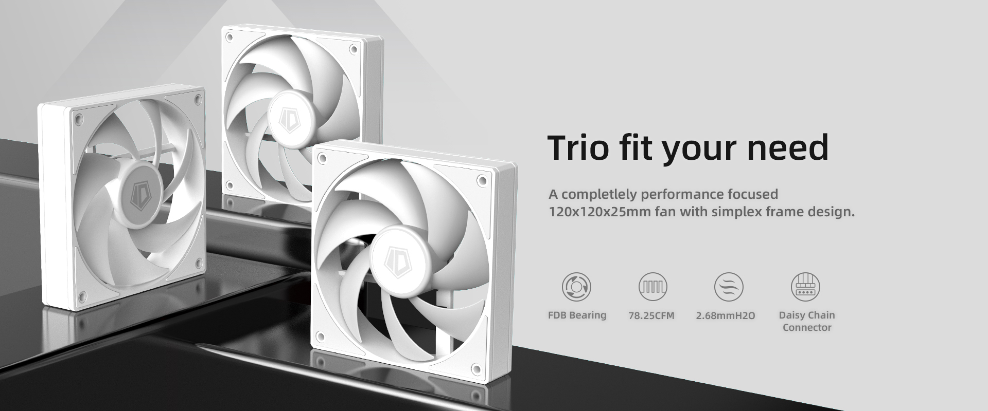 IDCooling AF125 Case Fan Trio Set Black / White Shopee Philippines