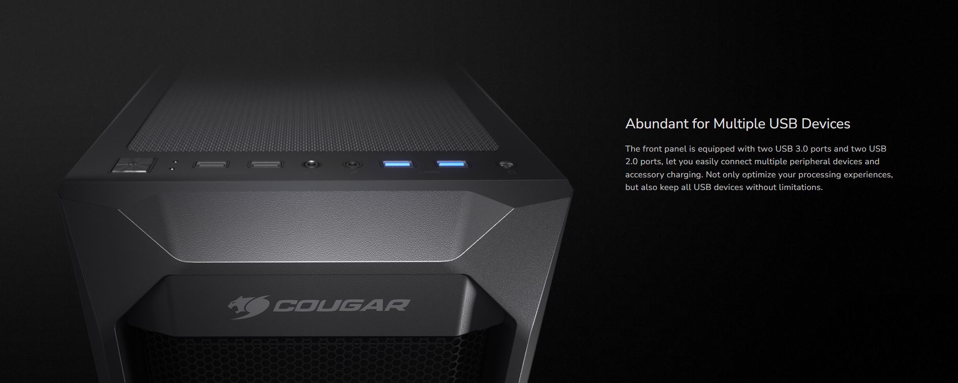 COUGAR MX410 Mesh-G ATX Gaming Casing with Ultimate Air Flow (Fan ...