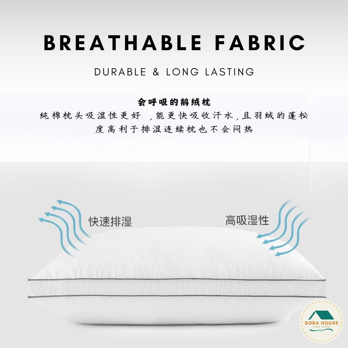 [APM ] SORA Luxury 5 Star Hotel Poland White Goose Feather Down Pillow