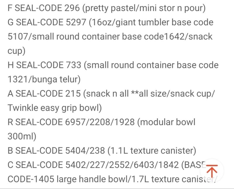 Tupperware Spare Parts Tumbler Seal / Bowl Seal / Canister Seal ...