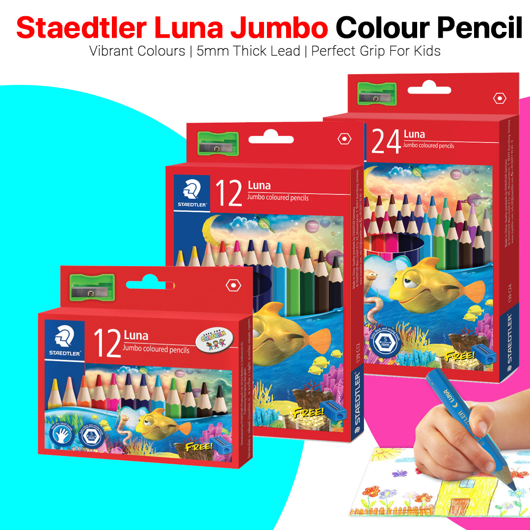 Staedtler Luna Jumbo Color Pencil 12s 12L 24L (BOX) Kids Color Pencils