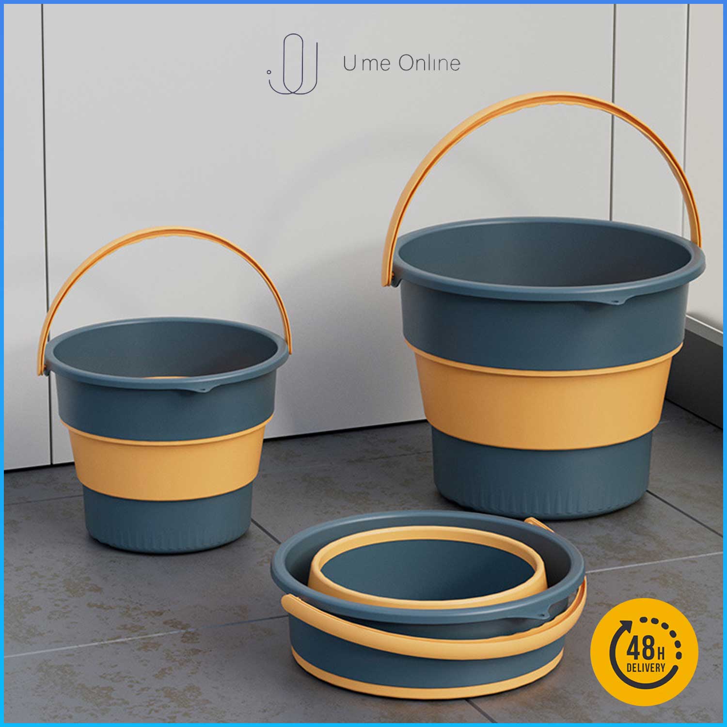 U.me Foldable Collapsible Portable Water Bucket with Handle Baldi Lipat ...