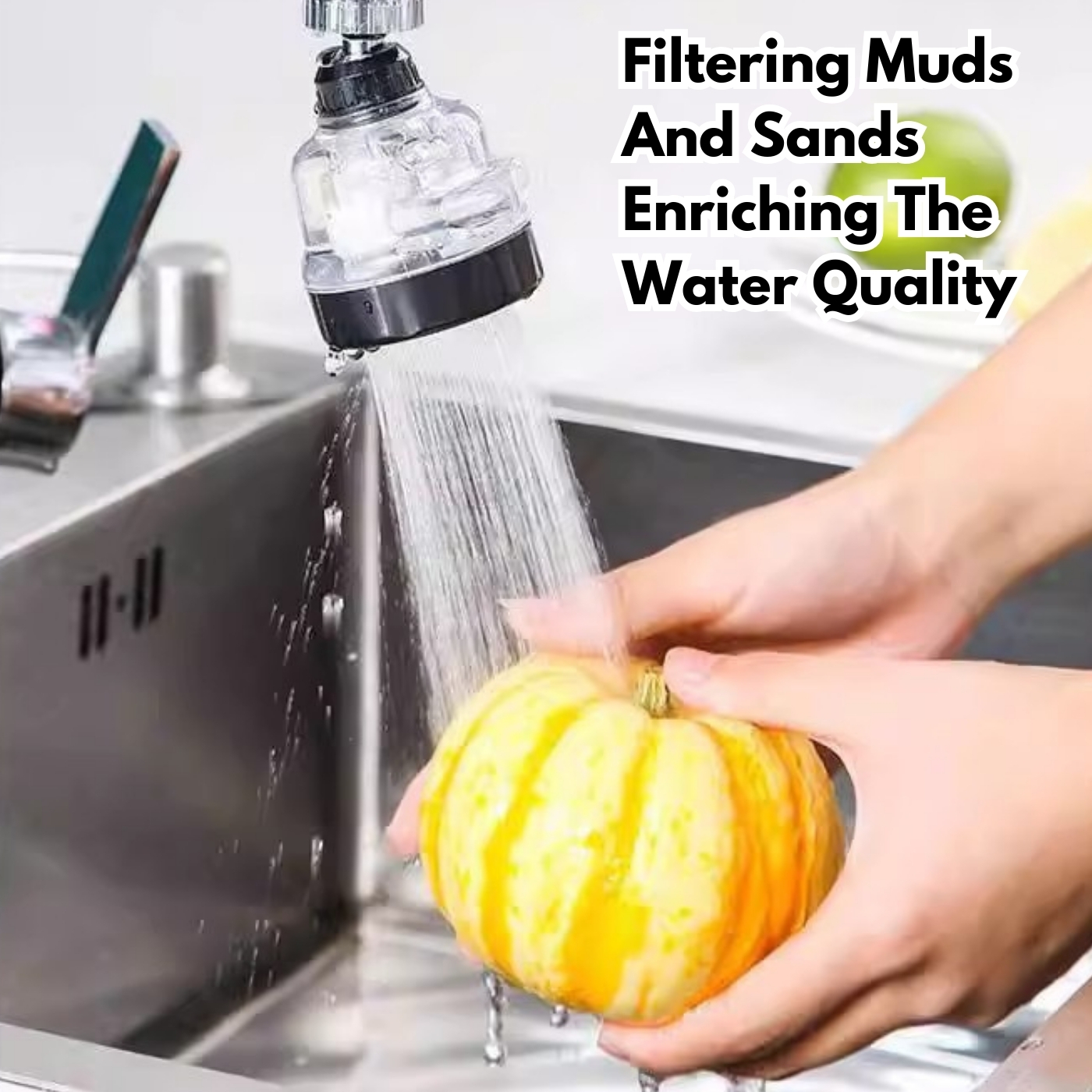 Transparent Faucet 3 Modes Rotary Aerobic Splash Water Bubbler Filter