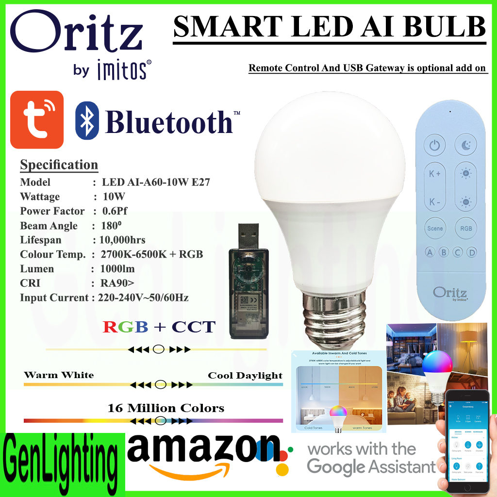 Smart Light Bulb Daylight WARM RGB Wifi Bluetooth Remote Control 10W ...
