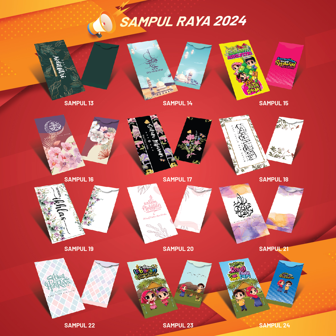 [ NO.1 ] Sampul Duit Raya 2024 1 PACK (5 KEPING) 22 Design EXCLUSIVE