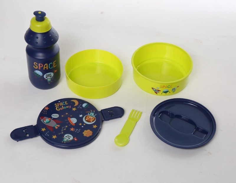 Kids Tupperware 2in1 Lunch Box School Double Layer Portable Bekas ...