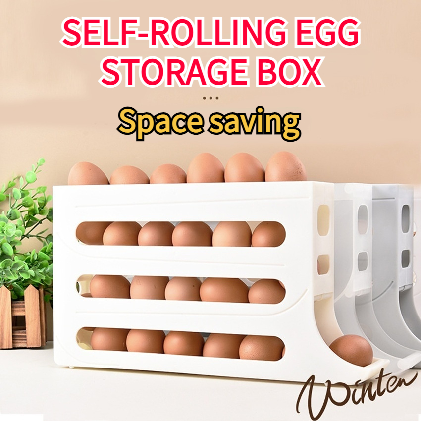 32 Grid Egg Storage Racks Kotak Simpan Telur 4 Tier Egg Organizer Drop ...