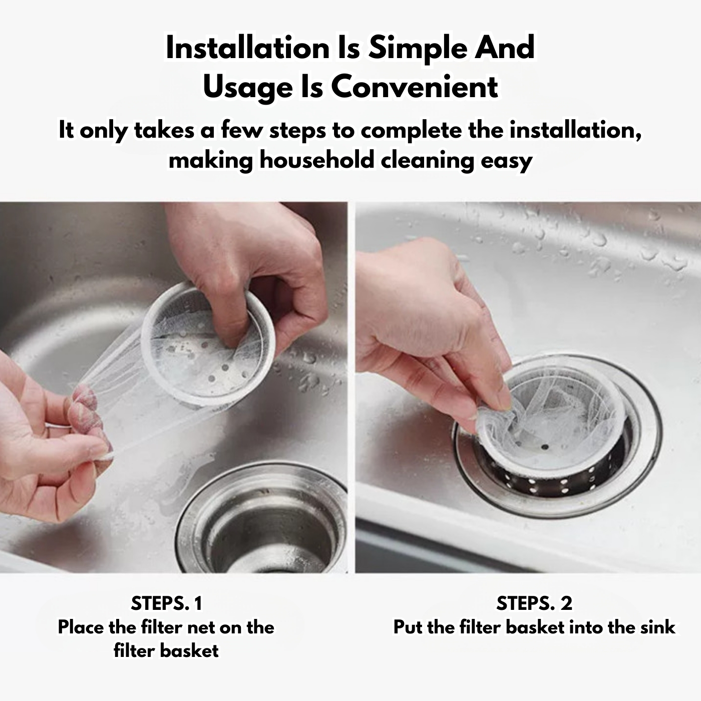 100pcs Filter Net Disposable Kitchen Sink Sapis Sinki Elastic Bathroom