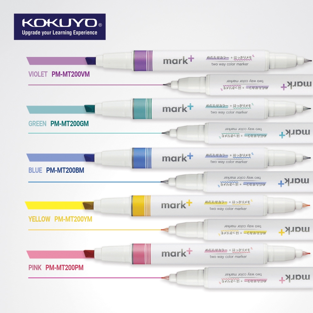 Kokuyo PM-MT200 Mark+ Two Way Color Highlighter Fineliner Marker PM ...