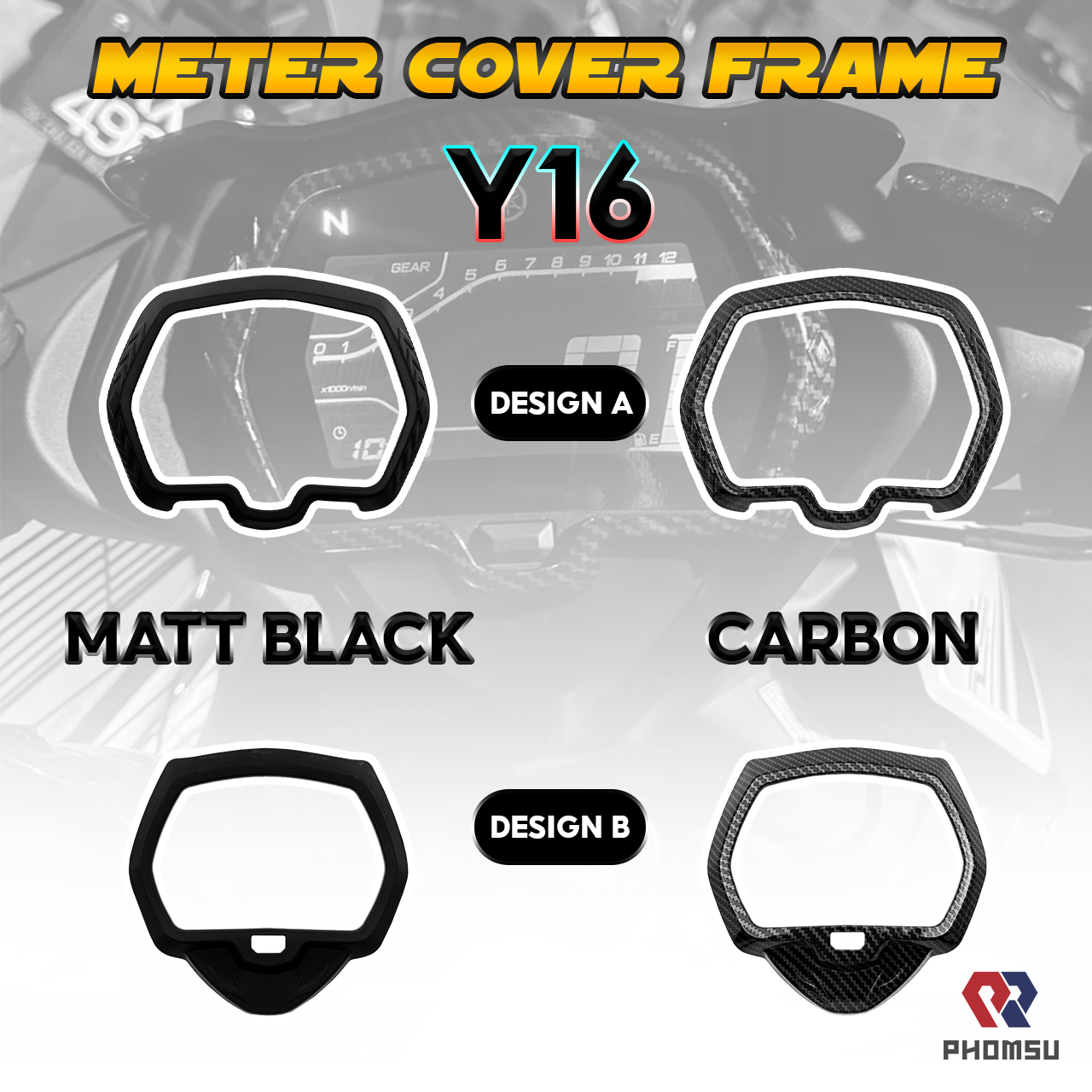 YAMAHA Y16 Y16ZR Y16 ABS PHOMSU METER COVER FRAME METER CASE CARBON ...