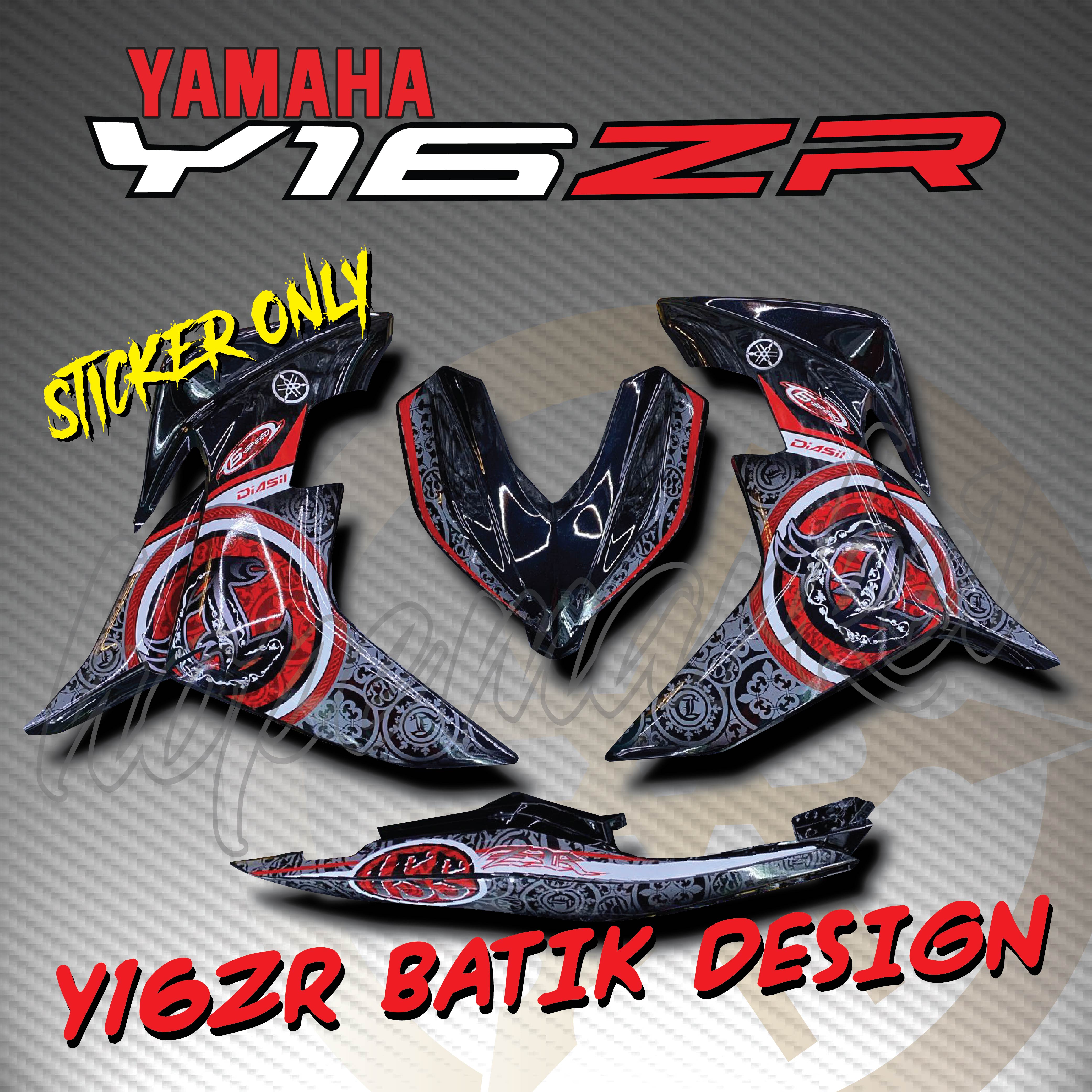 STRIPE MOTOR Y16ZR Y16 155 V1 V2 BATIK EDITION CUSTOM BODY STICKER ...