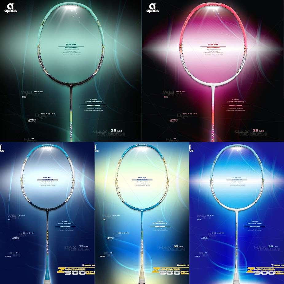 APACS Racket Z-POWER 900RP+ LITE 6U ( Free Stringing+Grip/Solf Cover ...