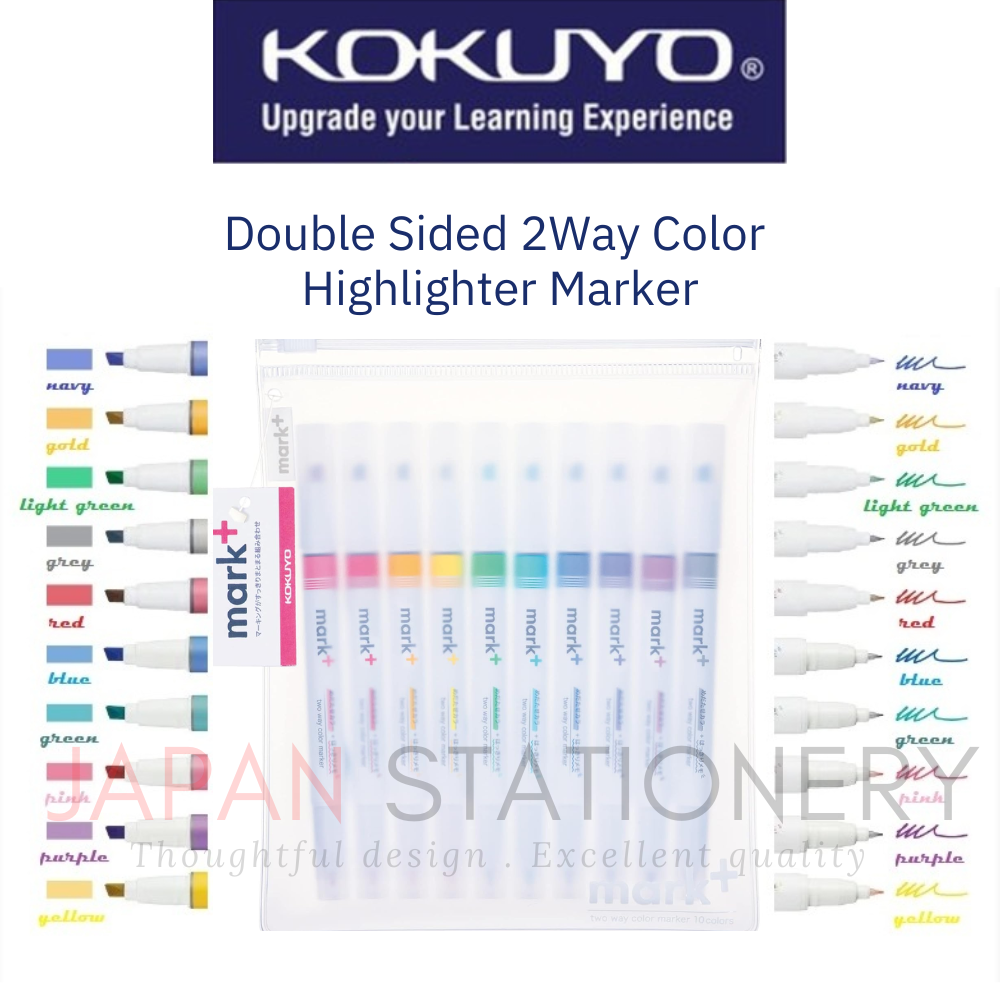 Kokuyo PM-MT200 Mark+ Two Way Color Highlighter Fineliner Marker PM ...