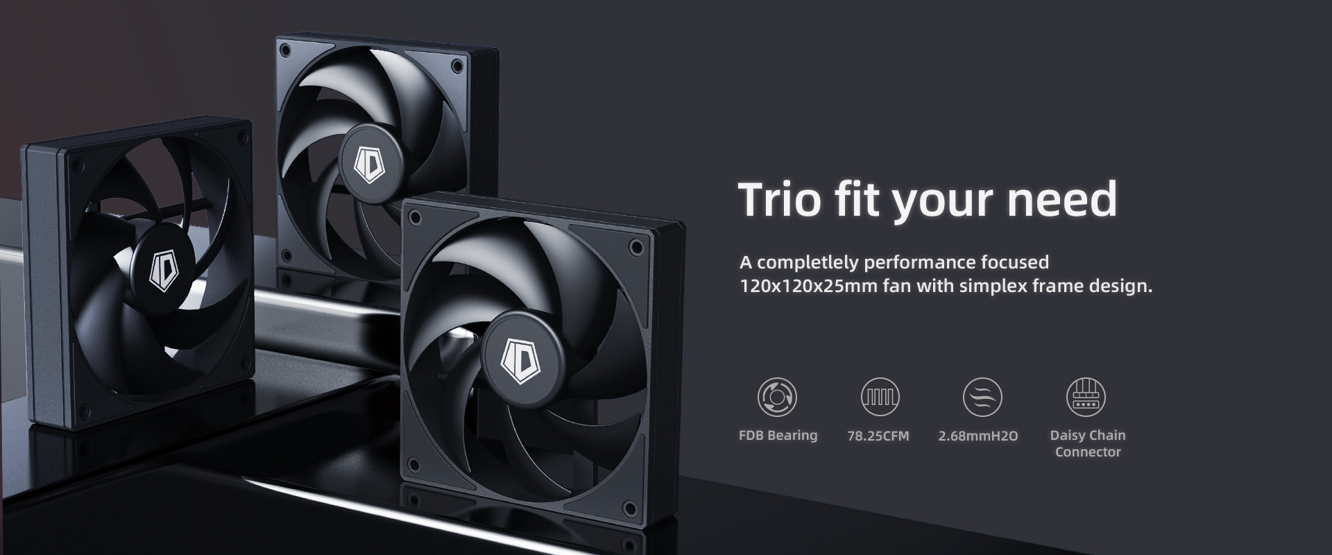 IDCooling AF125 Case Fan Trio Set Black / White Shopee Philippines