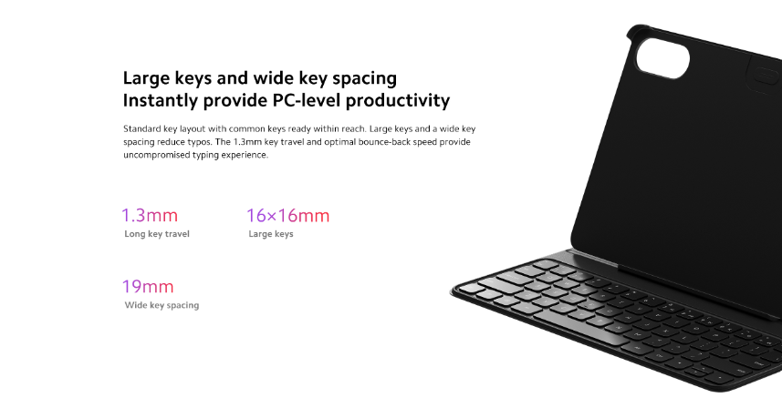 Redmi Pad Pro Keyboard l Large Keys and wide key spacing l Multiple ...