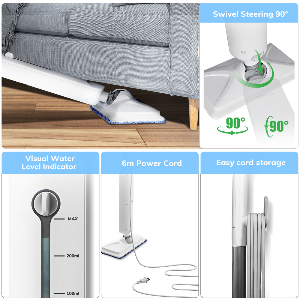 Steam Mop for Hardwood Floors,MultiPurpose Handheld Steam Cleaner for